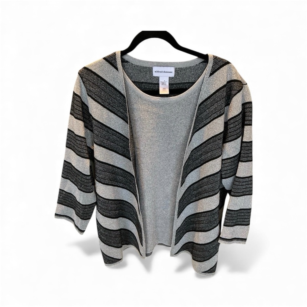 Vintage Silver and black faux sweater set